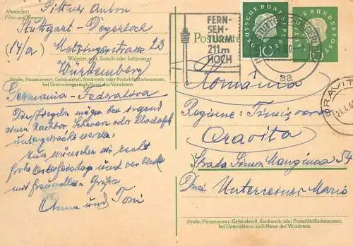 Germany Stuttgart personal letter 1960