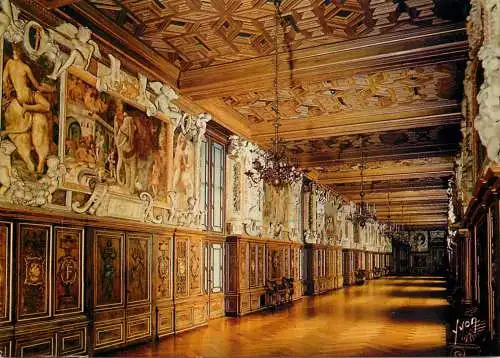 France Seine et Marne > chateau de Fontainebleau Francois I galerie