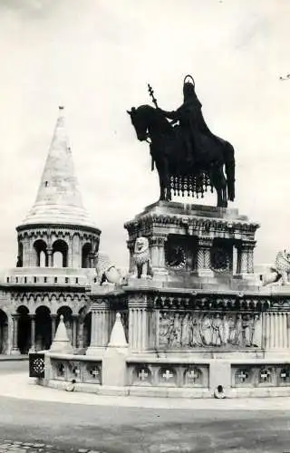 Hungary Budapest St Stephen equestrian statue