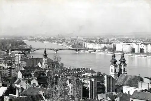 Hungary Budapest Danube bridges & city panorama