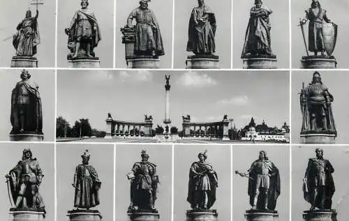 Hungary Budapest Hosok Square with Millennium Memorial multi view