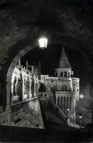 Hungary Budapest Fisher's Bastion nocturnal view