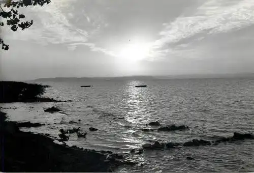 Hungary greetings from lake Balaton sunset view