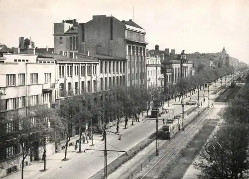 Poland Lodz Tadeusz Kosciuszko Avenue tramway aerial view