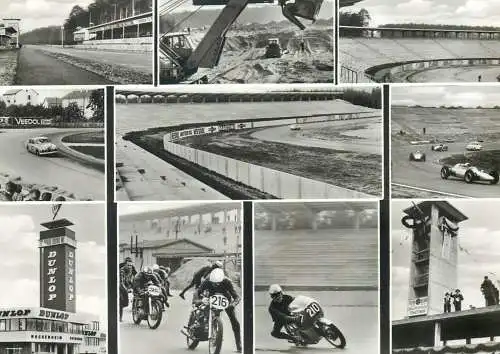 Motodrom Hockenheim / Baden Germany postcard motorcycle speed car race dunlop