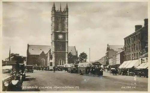 Ireland Portadown St. Mark`s Church real photo postcard