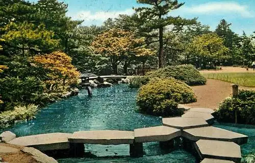 Asia park garden stone bridge place to identify