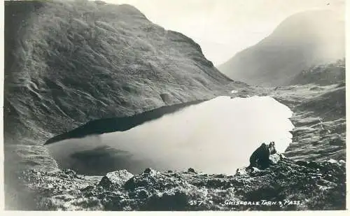 Grisedale Tarn pass and Ullswater Cumbria Keswick Pettitt Prize Medal series photo postcard