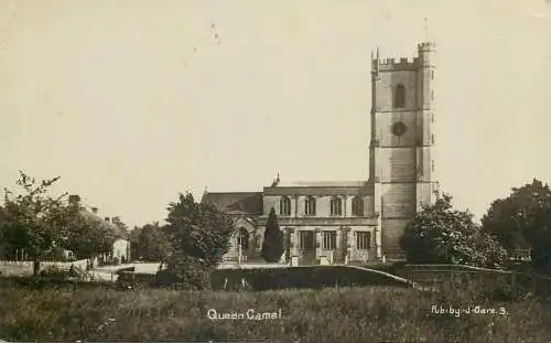 Somerset Queen Camel church real photo
