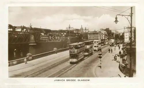 Jamaica Bridge Glasgow Scotland surface public transport trolley tramway rppc