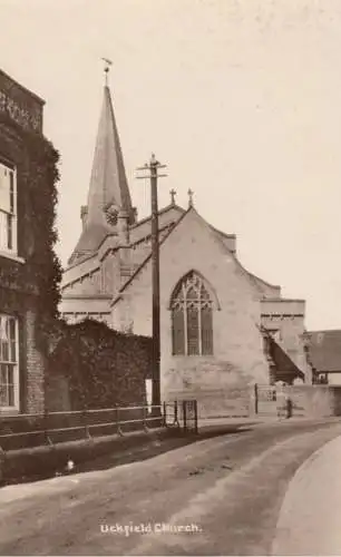 UCKFIELD - HOLLY CROSS PARISH CHURCH Real Photo Postcard