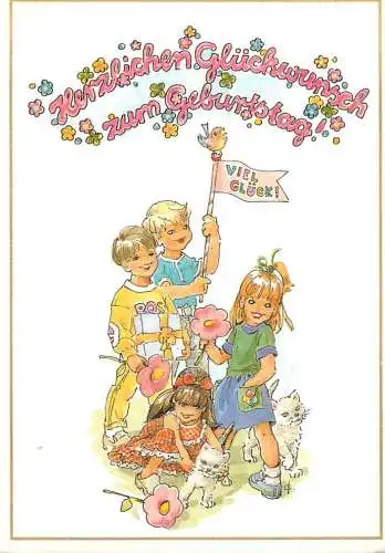 Holiday postcard Herzlichen Gluckwunsch  Viel Gluck