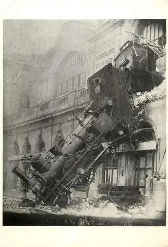 France Paris Montparnasse train station accident wreck 1895 modern postcard 1987