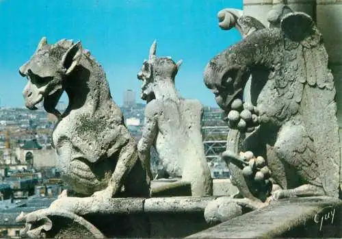 France Paris Notre Dame de Paris chimeres et domons