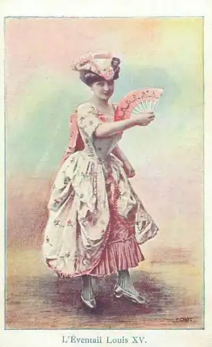 Mode illustration Pichot l'éventail Louis XV - coll. petit parisien fancy dress & fan