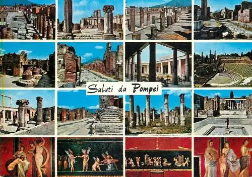 Italy saluti da Pompei landmarks