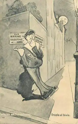 Marine military humor Hercules crossroads naval barracks andemo de poldo ercole al bivio 1917