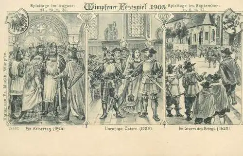 AK Offizielle Postkarte der Festspiel Wimpfen 1903