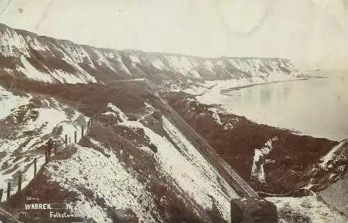 Folkestone The Warren Coast railroad real photo postcard
