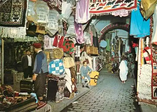 Tunisia Tunis cloth souk market 1976