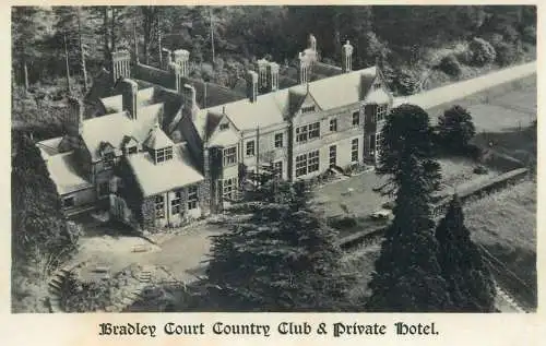 Bradley Court Country Club & Private hotel aerial view real photo postcard