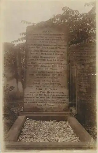 Grave in memory of Mary wife of John Hummerston