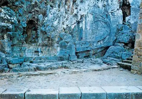 Greece Lindo tririeme sculpted in rock