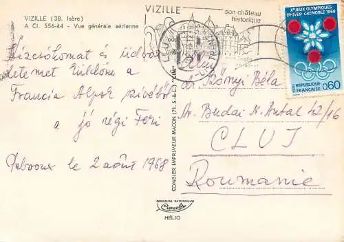 France Isère > Vizille vue aerienne 1968