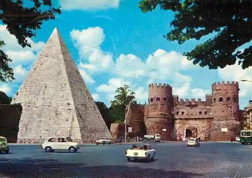 Italy Rome Roman pyramid of Caius Cestis 1969