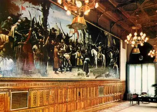 Hungary Budapest Parliament interior Munkacsy hall