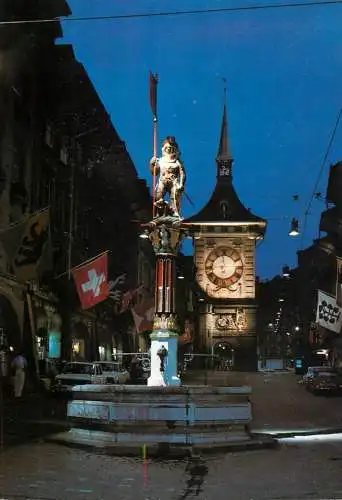 Switzerland Bern fontaine Zahringer et tour Zeitglocken