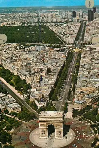 France Paris Arc de Triomphe aeriel