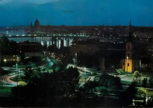 Hungary Budapest latkep night scene