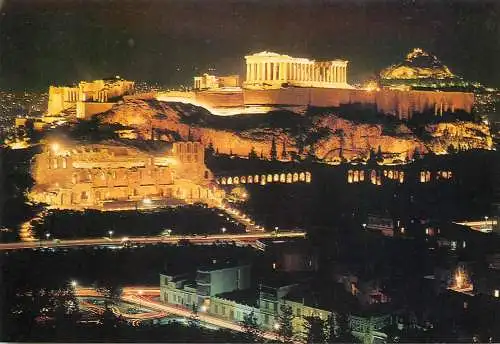Greece Athens Akropolis by night
