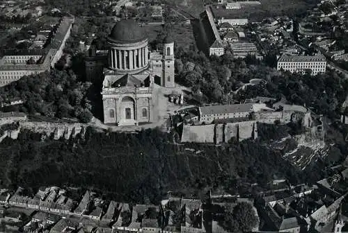 Hungary Esztergom aerial view of church