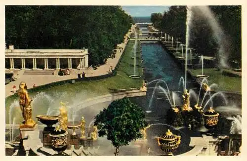 Russia Leningrad Petrodvorets canal leading to the sea