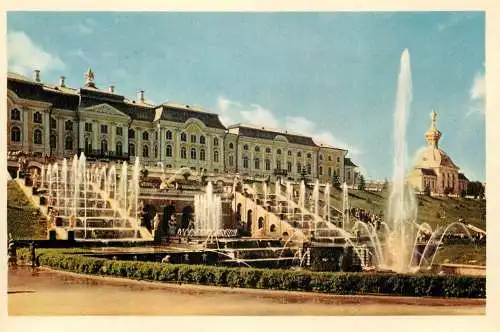 Russia Leningrad Petrodvorets Grand Palace, Cascade & Samson Fountain