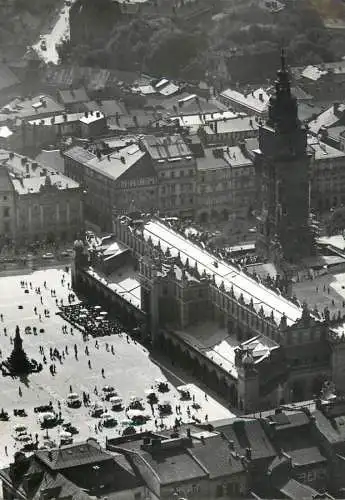 Poland Krakow Rynek Glowny aerial 1970