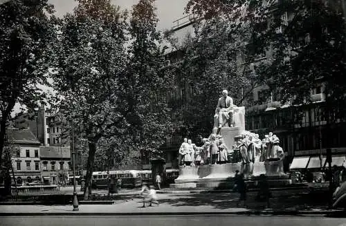 Hungary Budapest Vorosmarty square and monument
