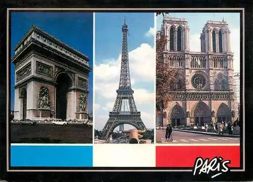 France Paris Notre Dame Tour Eiffel 1990