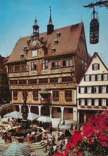 Germany Tubingen university Marktbrunnen und Rathaus