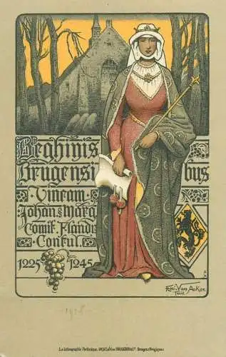 BELGIQUE LIEGE LITHOGRAPHE FLOZI VAN ACKER