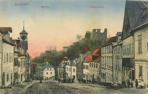 Graupen MARKT - ROSENBURG Czech Republic street view 1916
