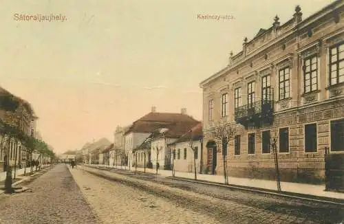 Hungary Sátoraljaújhely 1914 postcard Kazinczy street Satoraljaujhely