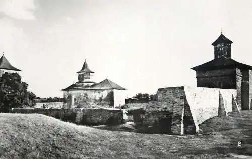 Romania Suceava Manastirea Zamca - Biserica , turnul-clopotnita si paraclisul