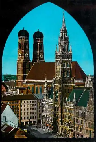 Germany Munchen rathaus und Frauenkirche