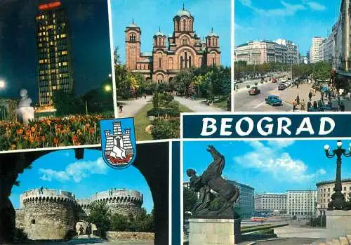 Serbia Belgrade citadel statue church1968