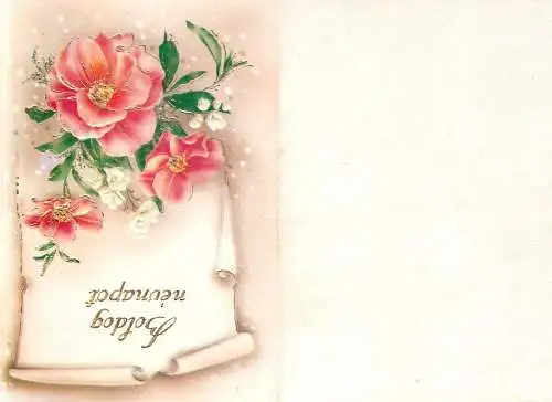 Flower postcard Hungary flower Boldog nevnapot