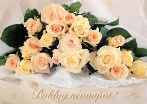 Flower postcard Hungary flower bouquet roses