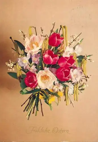 Flower postcard Hungary flower bouquet for Easter